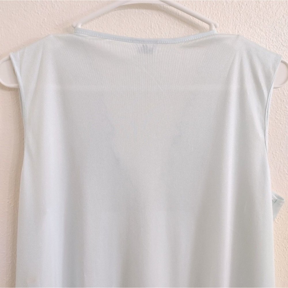 Vintage Milco New York USA Sleeveless Nightgown Lingerie Womens L Blue Smocked - Picture 4 of 8